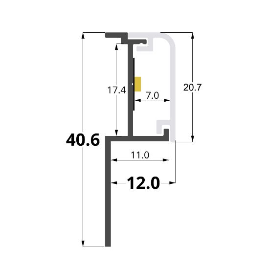 Image de Profilé aluminium pour carrelage mural 11mm