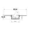 Image de Perfil d'aluminium peint blanc pour placoplâtre 62x12mm