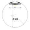 Image de Profilé en aluminium rond, diamètre 50mm, 2 mètres