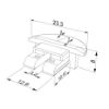 Image de Embout blanc arrondi avec câble et connecteur pour profilé en aluminium encastrable RE01-03