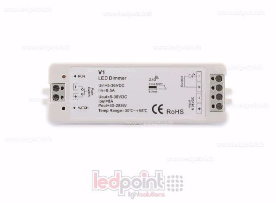 Image de Récepteur variateur monocouleur avec bouton 5/36V, 1ch*8A, 500PWM, RF 2.4G