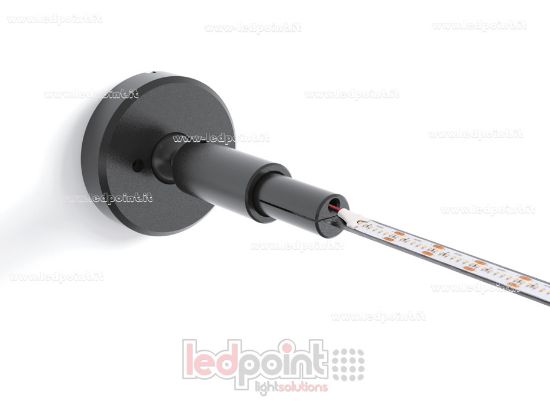Image de Bande profilée flexible en acier noir pour rubans LED, 10m