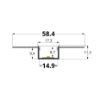 Image de Profilé en aluminium peint en blanc 57x10 mm pour placoplâtre sans perçage, 3 mètres