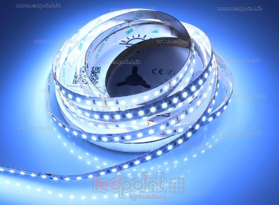 Image de Ruban led blanc glace 5m 10000-12000K 120leds/m Honglitronic 2835 24V 14,4W/m