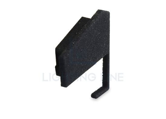 Image de Embout droit noir en plastique avec passe-câble pour profilé SH01-03