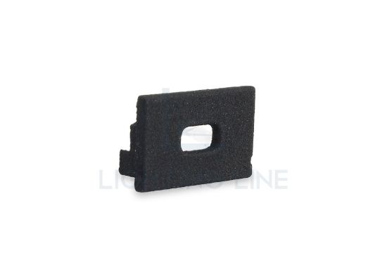 Image de Embout noir en plastique avec passe-câble pour profilé SL15-01 avec diffuseur bas