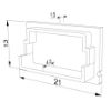 Image de Embout noir en plastique avec passe-câble pour profilé SL15-01 avec diffuseur bas