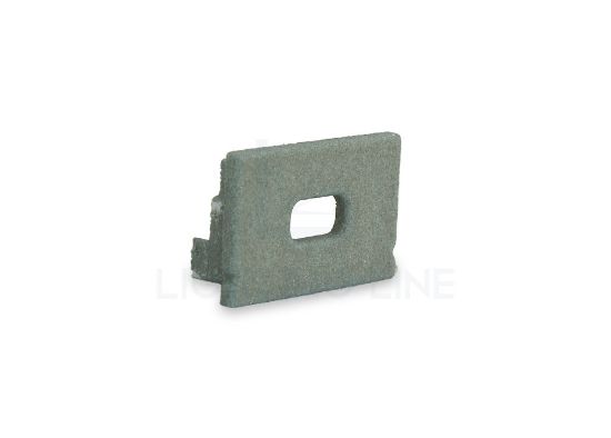 Image de Embout gris en plastique avec passe-câble pour profilé SL15-01 avec diffuseur bas