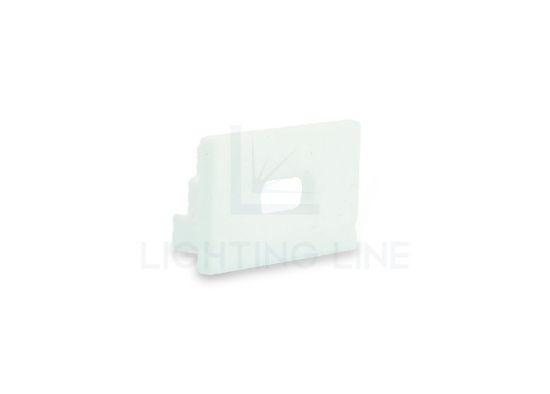 Image de Embout blanc en plastique avec passe-câble pour profilé SL15-01 avec diffuseur bas