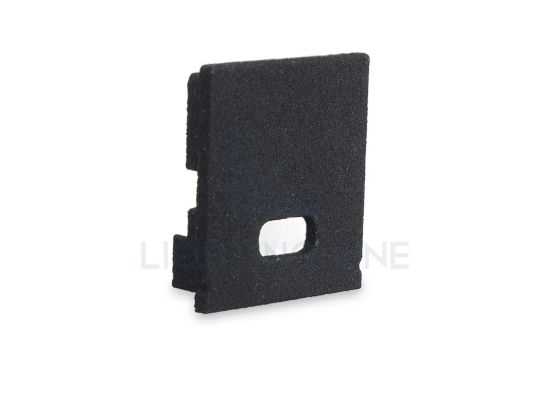 Image de Embout noir en plastique avec passe-câble pour profilé SL15-01 avec diffuseur haut