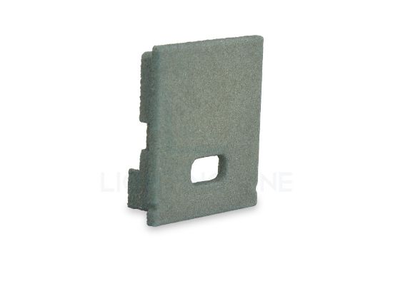 Image de Embout gris en plastique avec passe-câble pour profilé SL15-01 avec diffuseur haut
