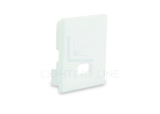 Image de Embout blanc en plastique avec passe-câble pour profilé SL15-01 avec diffuseur haut