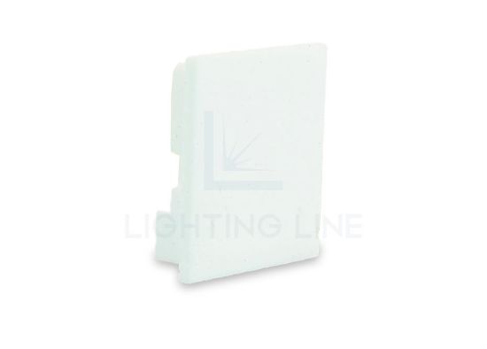 Image de Embout blanc en plastique avec passe-câble pour profilé SL15-01 avec diffuseur haut