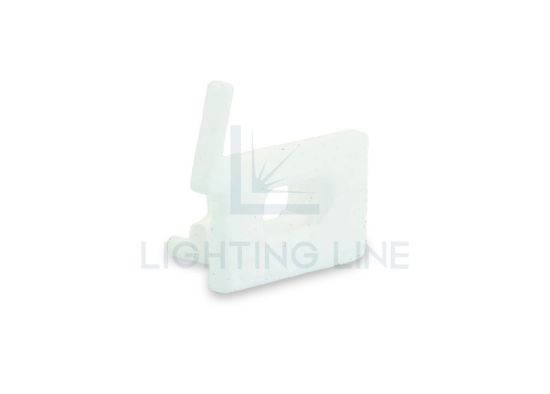 Image de Embout gauche blanc en plastique avec passe-câble pour profilé SL16-16 avec diffuseur haut