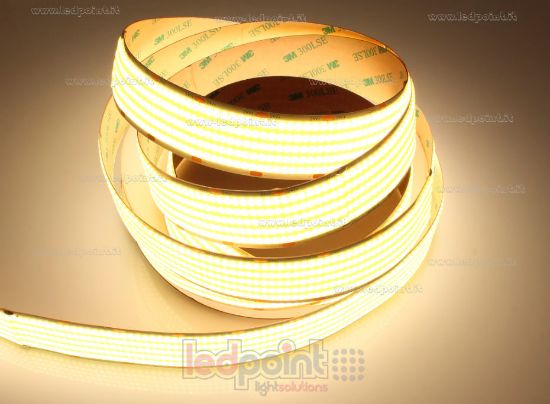 Image de Ruban led COB 5m blanc chaud 3000K CRI Ra>93 1600leds/m 24V 40W/m PCB 3cm