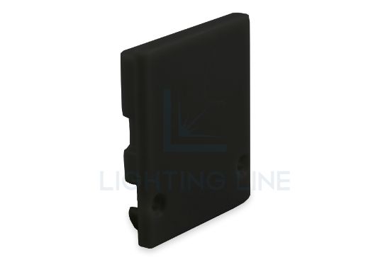 Image de Embout noir en plastique avec passe-câble pour profilé SL01-01 avec diffuseur haut