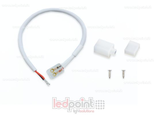 Image de Connecteur pour 230V ruban led COB avec 20cm cable PCB 8mm