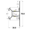 Image de Profilé en aluminium à double émission lumineuse pour montage mural 31x70mm