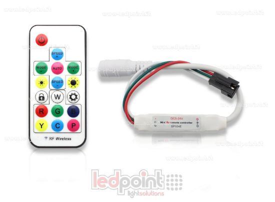 Image de Contrôleur RF pour rubans led CoRGB 14touches, 5/24V