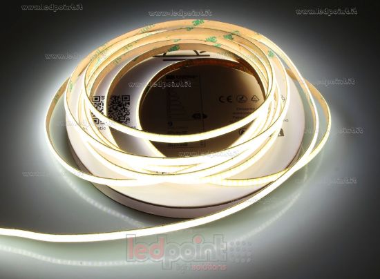 Image de Ruban led COB blanc 5m 4000K CRI Ra>93 400led/m 12V PCB 5mm 10W/m