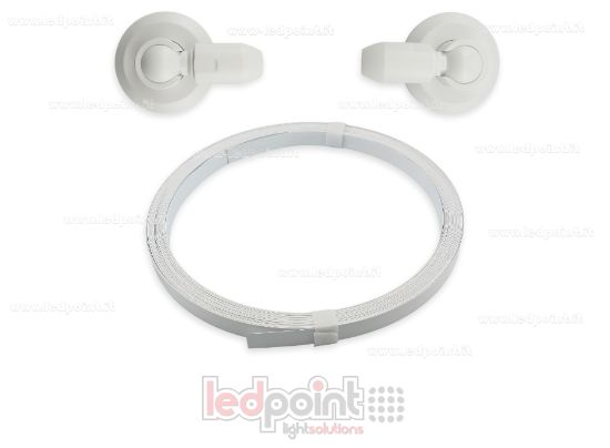 Image de Bande profilée flexible en acier blanc pour rubans LED, 20m