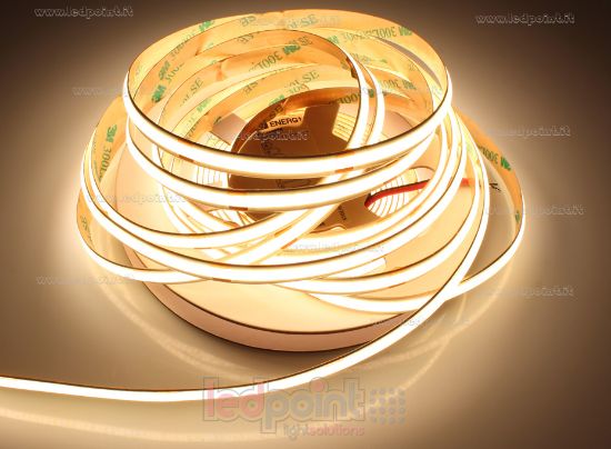 Image de Ruban led COB 5m blanc chaud 3000K CRI Ra>90 480led/m 24V 11W/m