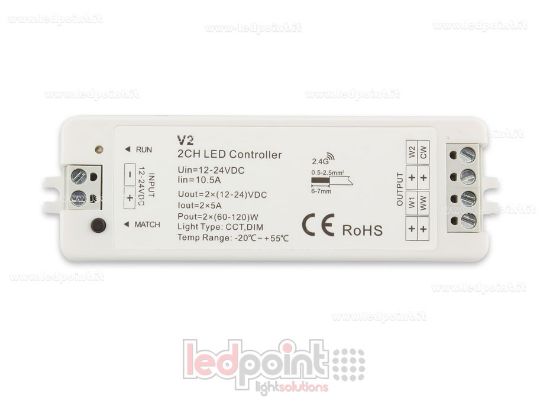 Image de Variateur CCT 12-24V, 2ch*5A, RF 2.4G
