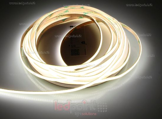 Image de Ruban led COB blanc 5m 4000K CRI Ra>93 400led/m 24V PCB 5mm 11W/m