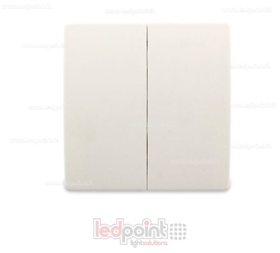 Image de Télécommande murale blanche 86x86mm avec 2 boutons, 433Mhz