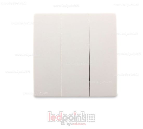 Image de Télécommande murale blanche 86x86mm avec 3 boutons, 433Mhz