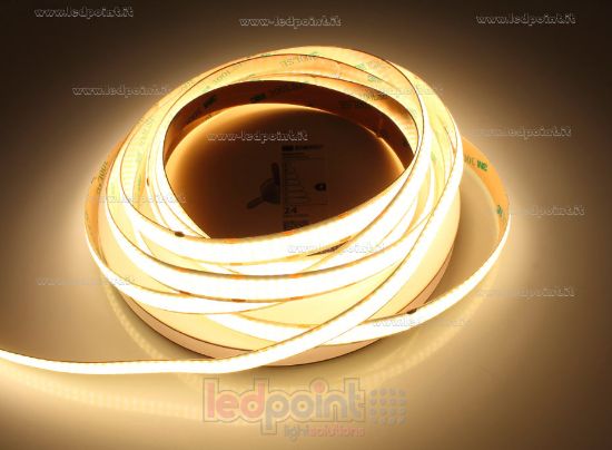 Image de Ruban led COB 5m blanc chaud 3000K CRI Ra>90 600led/m 24V 26W/m