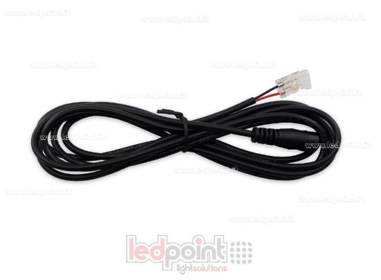 Image de Connecteur pour 2835 et 5050 rubans led monochromes avec 14cm cable (PCB 10mm), version réduite transparent. Parfait pour rubans LED haute densité, jusqu'à 120 LED / mètre