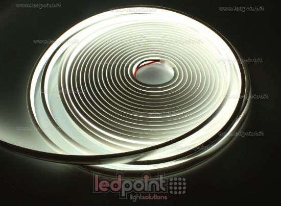 Image de Ruban led 10m blanc 4500K 2025 264leds/m 24V 12W/m, IP67 silicone solide blanche