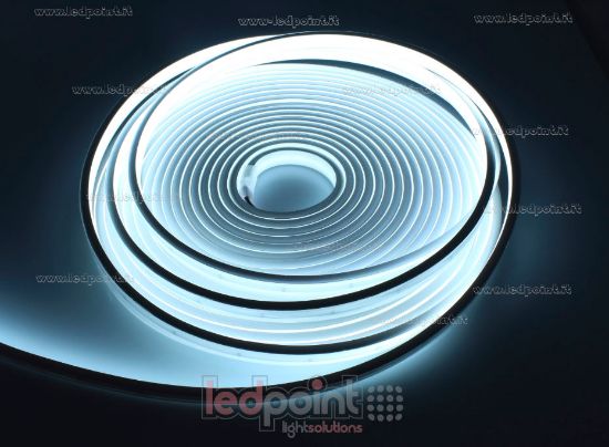 Image de Ruban led 10m led blanc froid 8700K 2025 264leds/m 24V 12W/m, IP67 silicone solide blanche