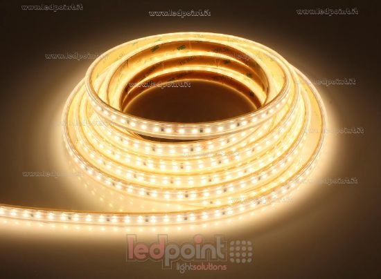 Image de Ruban led blanc chaud 5m 3000K 3step 120leds/m 2835 24V 9,6W/m, IP65 tube en silicone extrudé, bords pleins et vide à l'interieur