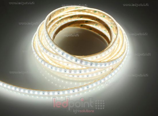 Image de Ruban led blanc 5m 4000K 3step 120leds/m 2835 24V 14,4W/m, IP65 tube en silicone extrudé, bords pleins et vide à l'interieur