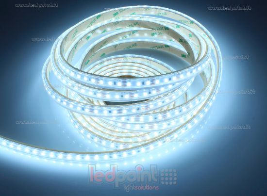 Image de Ruban led blanc froid 5m 6500K 3step 120leds/m 2835 12V 9,6W/m, IP65 tube en silicone extrudé, bords pleins et vide à l'interieur