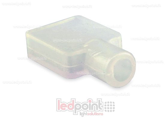Image de Embout transparent en silicone de 14 mm avec un trou pour câble d'alimentation de ruban LED avec protection IP64 et IP67