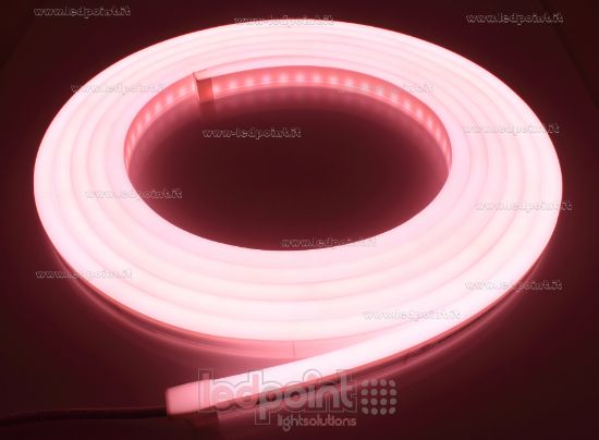 Image de Led Neon Flex 11x20mm vue latérale RGB+4000K 5050 24V 16,7W/m 70led/m IP67 5m