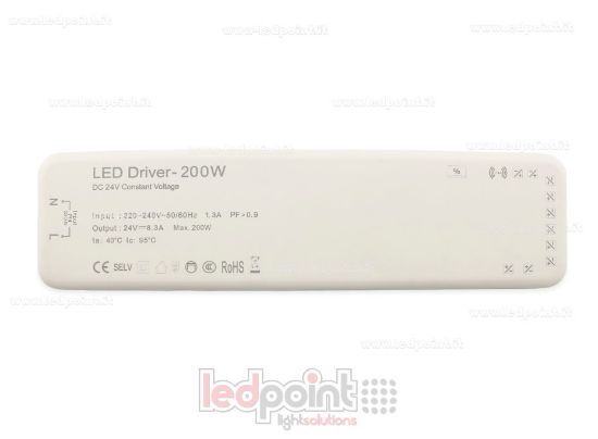 Image de Transformateur 200W 24V Slim avec bornier pour capteurs