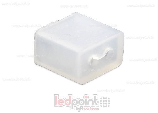 Image de Embout transparent en silicone de 7 mm avec un trou pour câble d'alimentation de ruban LED avec protection IP64 et IP67