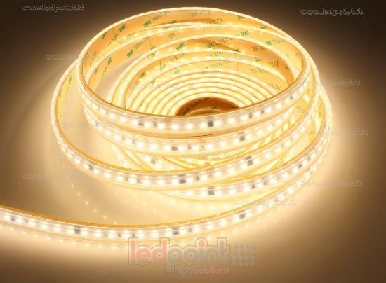 Image de Ruban led 10m led blanc chaud 3000K 3step 2835 120leds/m 230V 16,5W/m, IP65 tube en silicone extrudé, bords pleins et vide à l'interieur