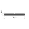 Image de Surface interne en aluminium 12,3x1,2mm pour profilé aluminium pour carrelage 12mm, étanche au sol, 3 mètres