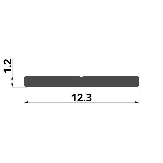 Image de Surface interne en aluminium 12,3x1,2mm pour profilé aluminium pour carrelage 12mm, étanche au sol, 3 mètres