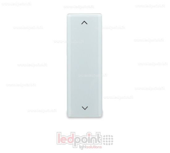 Image de Télécommande murale blanche en verre 86x28mm avec 2 boutons, 433Mhz