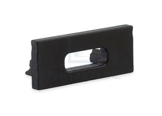 Image de Embout noir avec trou pour câble d'alimentation pour profil en aluminium SL17-03