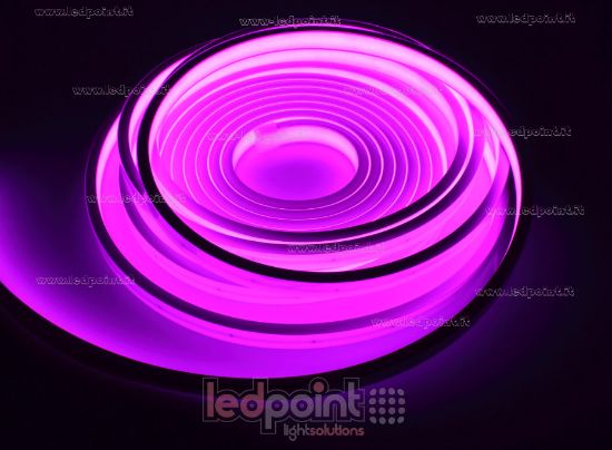 Image de Ruban led 5m rose 2025 264leds/m 24V 12W/m, IP67 silicone solide blanche