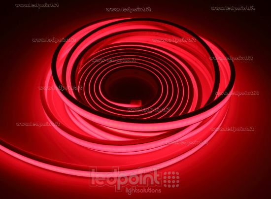 Image de Ruban led 5m rouge 2025 264leds/m 24V 12W/m, IP67 silicone solide blanche