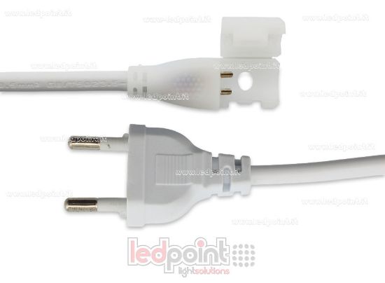 Image de Connecteur pour 230V ruban led COB avec 20cm cable et prise PCB 8mm