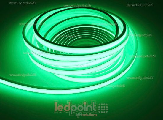 Image de Ruban led 5m vert 2025 264leds/m 24V 12W/m, IP67 silicone solide blanche